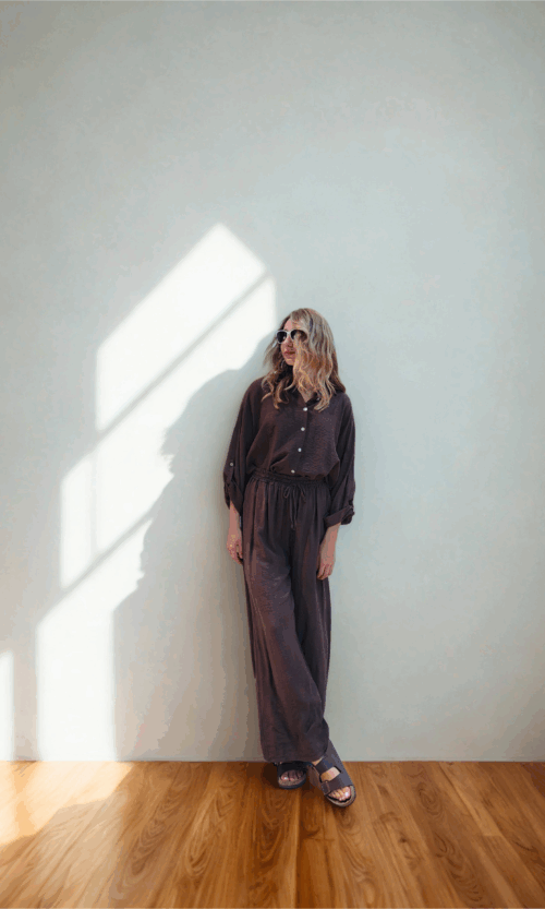 Komplet Bergamo 100% wiskoza czekolada