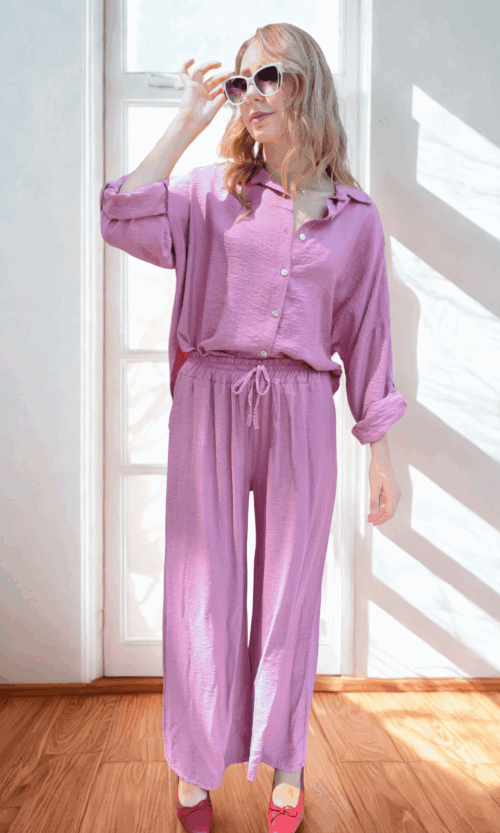 Komplet Bergamo 100% wiskoza różowy