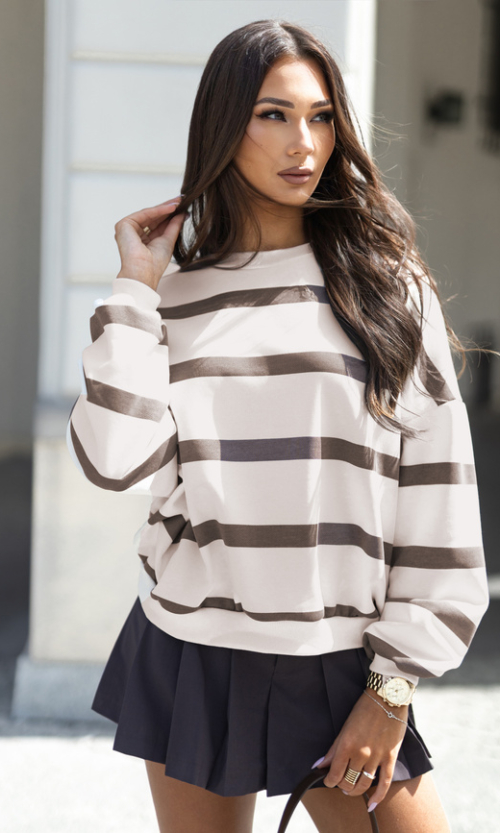 Bluza w czekoladowe paski